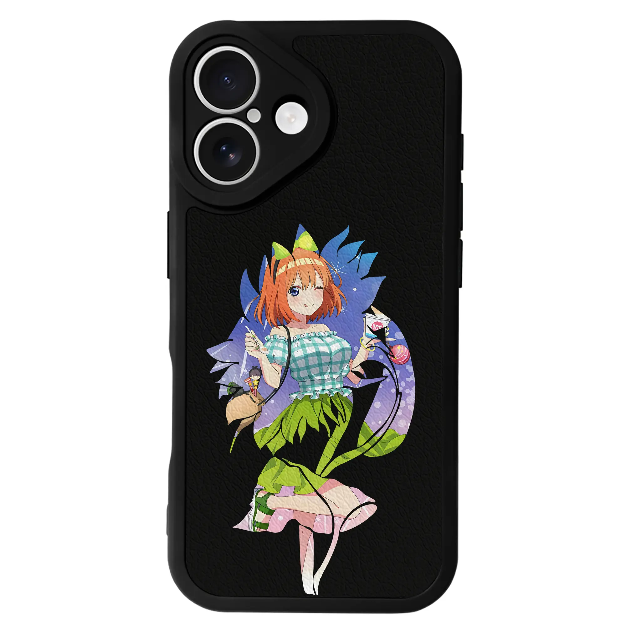 五等分の花嫁 グッズ 中野 四葉 - IPhone 16シリーズ対応 ・ シリコンスマホケース ・ レザー調 ・ 高精度フィット ・ 耐衝撃 ・ ワイヤレス充電対応 ・ 精密カット